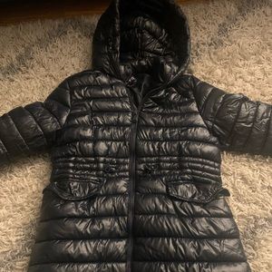 Zara navy blue quilted puffer coat